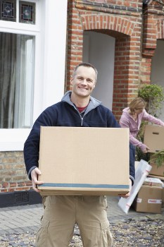 Moving truck service arriving for a residential move in Ruislip