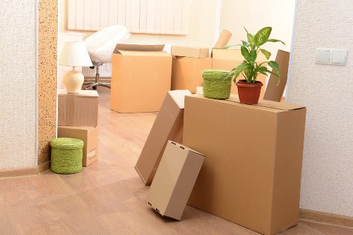 Office relocation items prepared for a commercial move